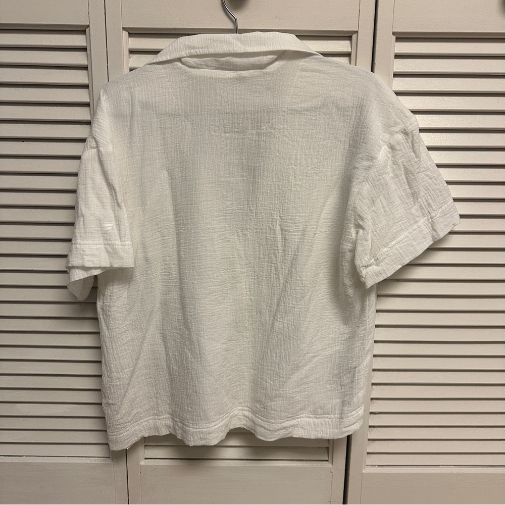Fabletics Cotton White Button Down Shirt - image 2